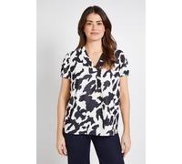 Wallis Animal Overhead Short Sleeve Blouse In Mono mono