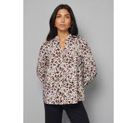WALLIS Animal Print Collarless Zip Blouse 12