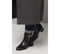 Wallis Antonia Faux Leather Snaffle Detail Mid Heel Ankle Boots In Black black