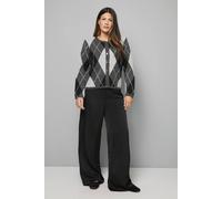 Wallis Argyle Cardigan In Grey grey L