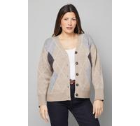 Wallis Argyle Longline Cardigan In Grey grey S