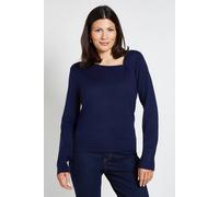 Wallis Women's Asymetric Gathered Knitted Jumper in Midnight | Size: Large Wallis Midnight L