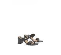 Wallis Axel Faux Leather Buckle Detail Block Heel Mules, 6, Black