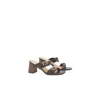 Wallis Axel Faux Leather Buckle Detail Block Heel Mules, 6, Chocolate