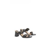 Wallis Axel Faux Leather Buckle Detail Block Heel Mules, 7, Black