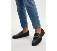 Wallis Bella Faux Leather And Textile Snaffle Detail Loafers In Black black