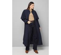 Wallis Belted Cape Coat In Navy navy 16
