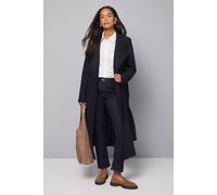 Wallis Belted Maxi Coat In Navy navy