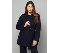 Wallis Belted Shawl Collar Coat In Navy navy 20