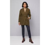 Wallis Women's Belted Shawl Collar Coat in Olive | Size: 14 Wallis Olive 14