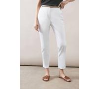 Wallis Belted Stretch Capri Trousers In White white 18