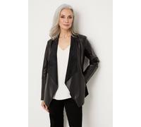 Wallis Black Faux Leather Waterfall Jacket black 8