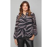 Wallis Black Swirl High Low Hem Longline Shirt black 10