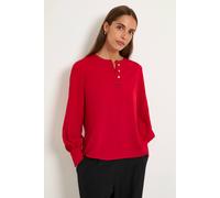 Wallis Blouson Sleeve Cuff Detail Blouse In Red red