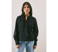 Wallis Women's Broderie Shirt in Black | Size: 18 Wallis Black 18