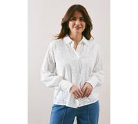 Wallis Broderie Shirt In White white