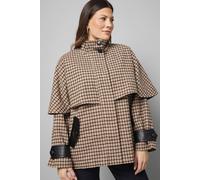 Wallis Brown Check Cape Coat brown 10