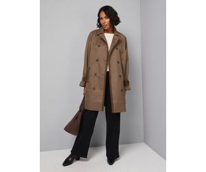 WALLIS Brown Check Collared Coat 16