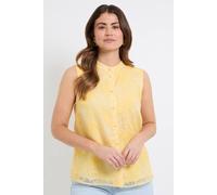 Wallis Burnout Organza Sleevelss Blouse In Yellow yellow