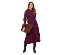 Wallis Button Cuff Detail High Neck Pleated Knitted Midaxi Dress