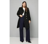 Wallis Women's Button Down Military Coat in Black | Size: 14 Wallis Black 14