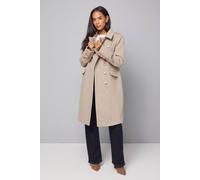 Wallis Women's Button Down Military Coat in Taupe | Size: 20 Wallis Taupe 20