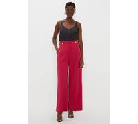 Wallis Button Tab Detal Wide Leg Trouser In Pink pink