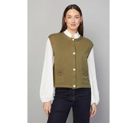 Wallis Button Through Knitted Tank In Khaki khaki L