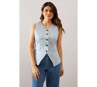 Wallis Women's Button Through Waistcoat in Blue | Size: 20 Wallis Blue 20