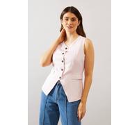 Wallis Women's Button Through Waistcoat in Blush | Size: 14 Wallis Blush 14