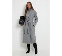 Wallis Cape Detail Belted Maxi Trench Coat In Grey Marl grey marl
