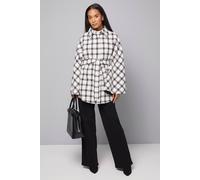 Wallis Check Cape Coat In Mono mono 20