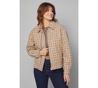 Wallis Check Zip Through Bomber Jacket In Brown brown 22