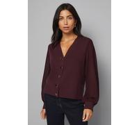 Wallis Chiffon Sleeve Button Front Cardigan In Berry berry XL