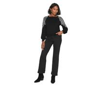 Wallis Women's Christmas Gold Embellished Shoulder Jumper in Black | Size: Medium Wallis Black M