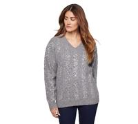Wallis Women's Christmas Sequin Knitted Jumper in Grey Marl | Size: Large Wallis Grey Marl L