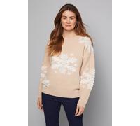 Wallis Christmas Snowflake Knitted Jumper In Oatmeal oatmeal XL
