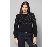 Wallis Women's Christmas Stud Knitted Jumper in Black | Size: XL Wallis Black XL