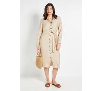 Wallis Women's Collared Button Through Shirt Dress in Stone | Size: 10 Wallis Stone 10
