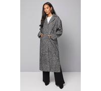 Wallis Collared Cuff Detail Maxi Coat In Black black