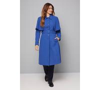 Wallis Collarless Cape Coat In Cobalt cobalt 20