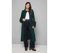 Wallis Collarless Longline Cardigan In Forest forest M