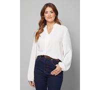 Wallis Women's Collarless Woven Blouse in Ivory | Size: 20 Wallis Ivory 20