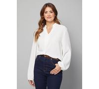 WALLIS Collarless Woven Blouse Ivory 18