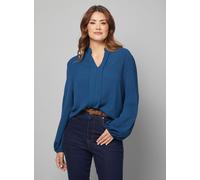 WALLIS Collarless Woven Blouse Teal 10