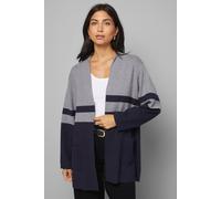 Wallis Colour Block Stripe Cardigan In Navy navy L
