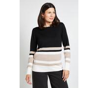 Wallis Colour Block Stripe Knitted Jumper In Black black