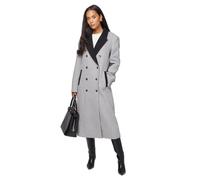 Wallis Contrast Collar And Pocket Detail Coat, 14, Grey