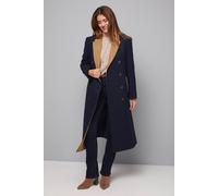 Wallis Contrast Collar And Pocket Detail Coat In Navy navy 10
