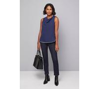 Wallis Contrast Stripe Cowl Top In Navy navy 14